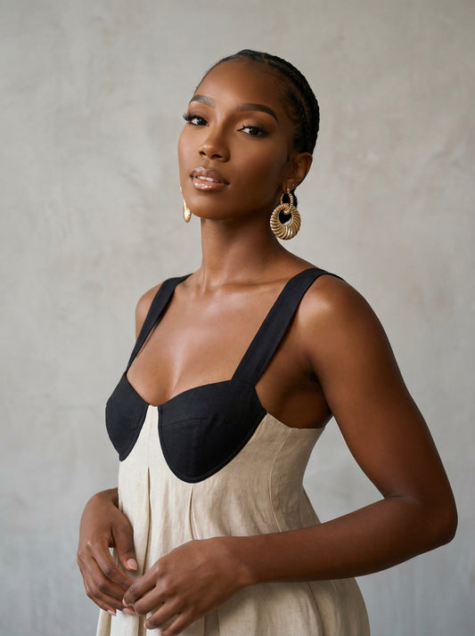 The Selene Linen Maxi Dress