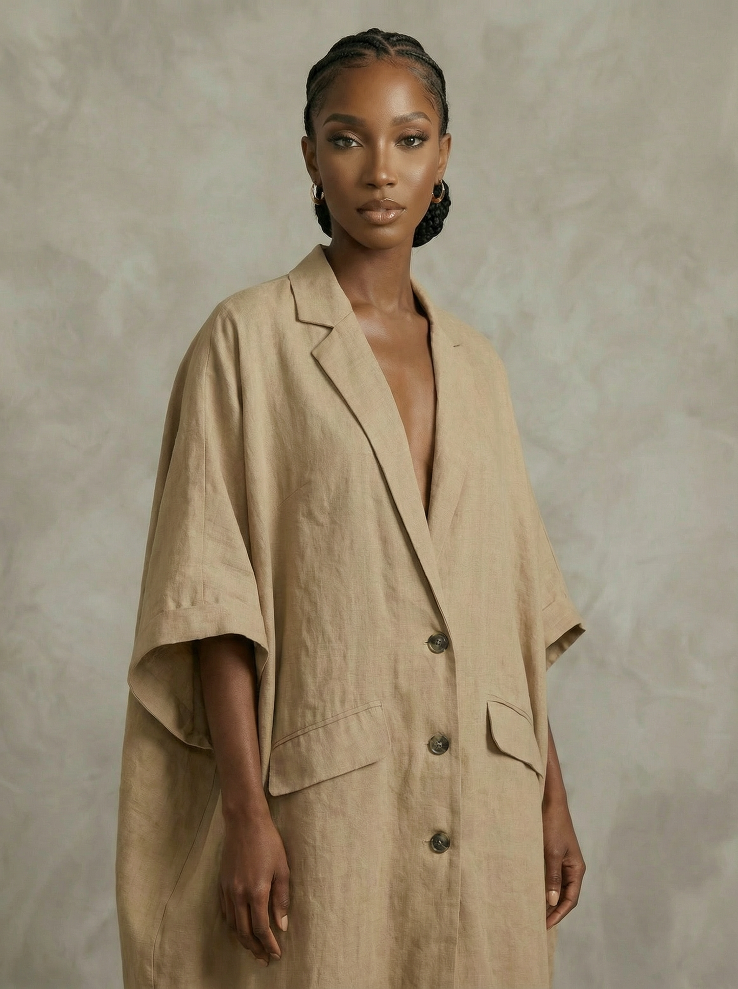 Aria Oversized Shirt Dress – Sand