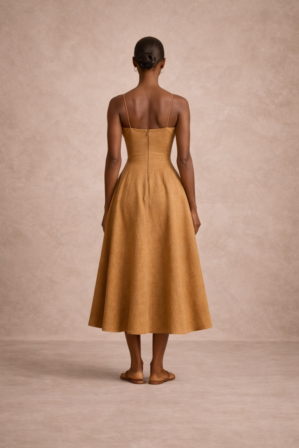 Osha Linen Maxi Dress- Caramel Sand